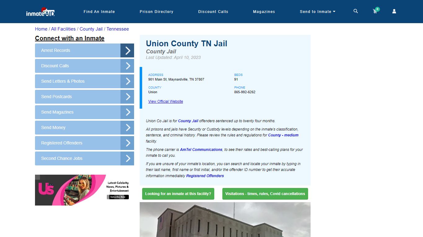 Union County TN Jail - Inmate Locator - Maynardville, TN
